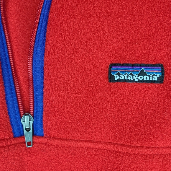 Patagonia Synchilla Marsupial Half Zip Pullover Fire Red 65521 Kids Large - Picture 4 of 9